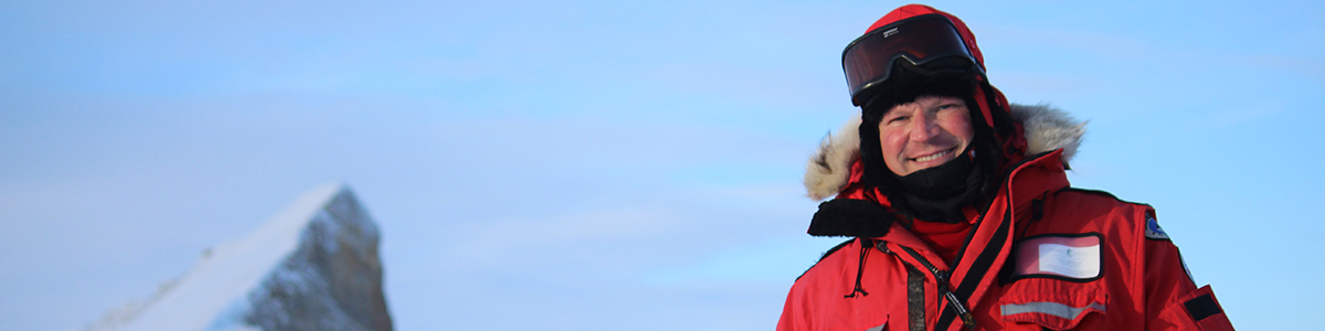 Dr. Whitney Lackenbauer on the sea ice off the southeast corner of Cornwallis Island, Nunavut.